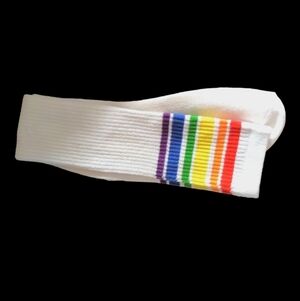 🍁2/$30🎁NWOT Women's/ Girls/ Boys Rainbow White Socks
